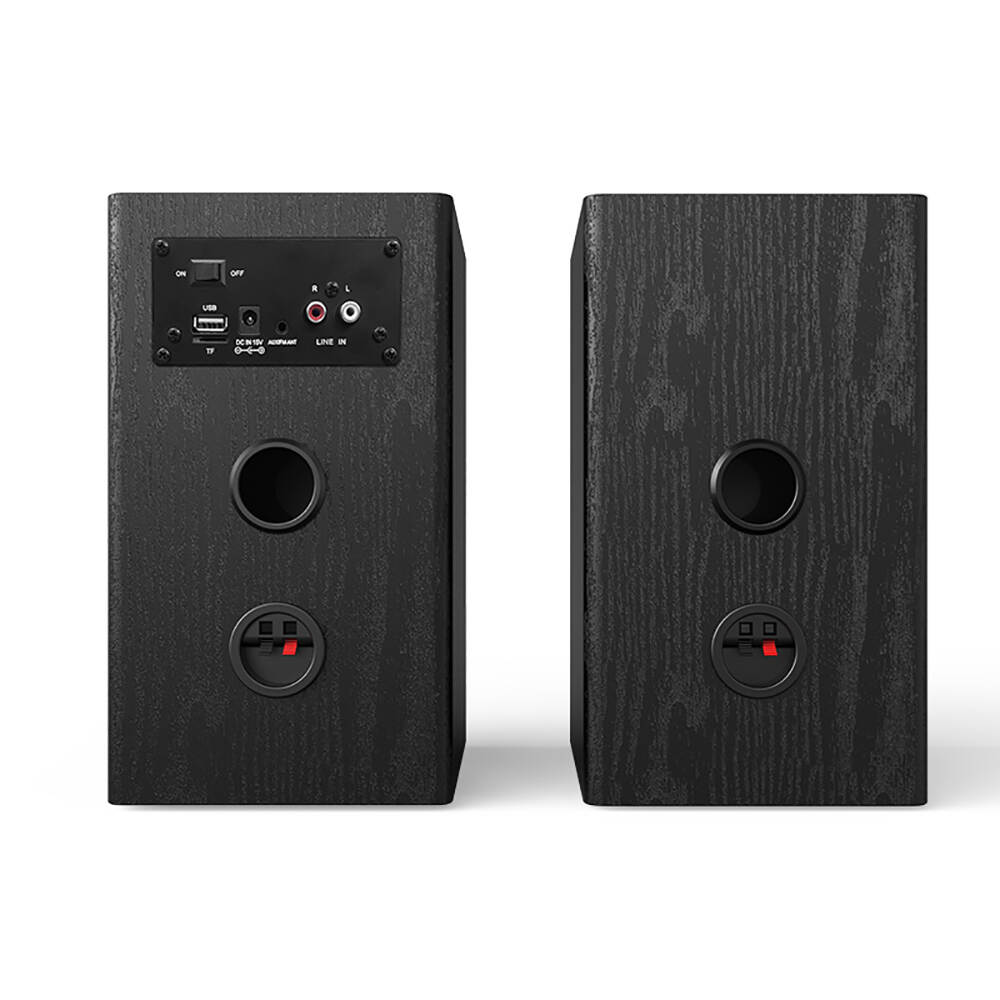 DS-207 OEM Quality Wood Cabinet Multimedia Powered Desktop Bluetooth 2.0 Active Bookshelf Speaker