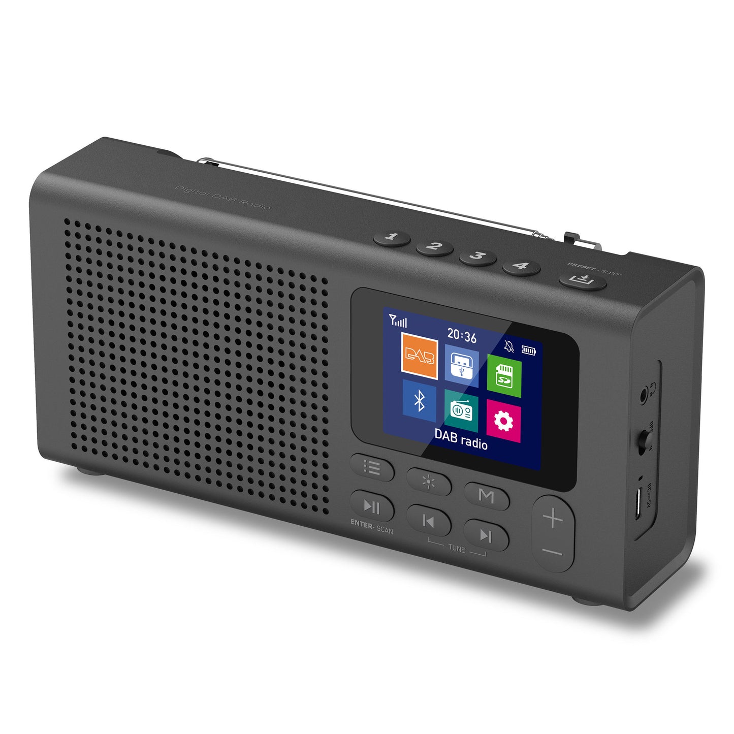 Portable DAB Radio Mains and Battery Powered DAB FM Radio with Alarm Clock