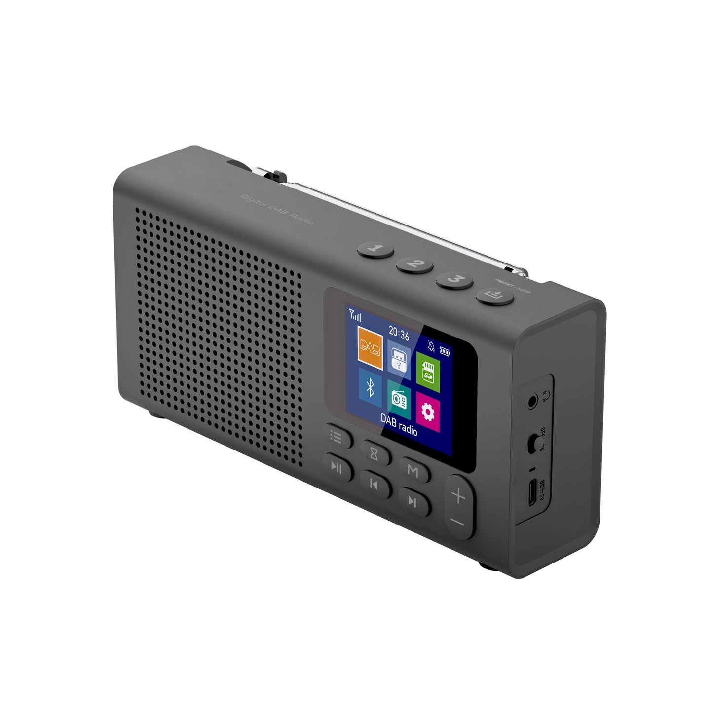 Portable DAB Radio Mains and Battery Powered DAB FM Radio with Alarm Clock