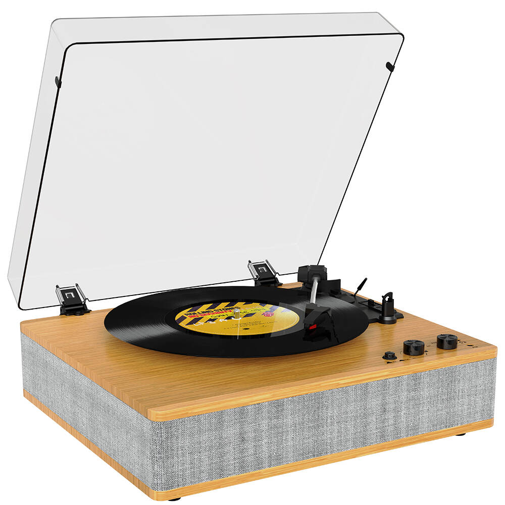 TE-3008 New Arrival Fashionable Dust Cover Bluetooth Transmitter Gramophone Phonograph Turntable Lp Vinyl Record Player Speakers