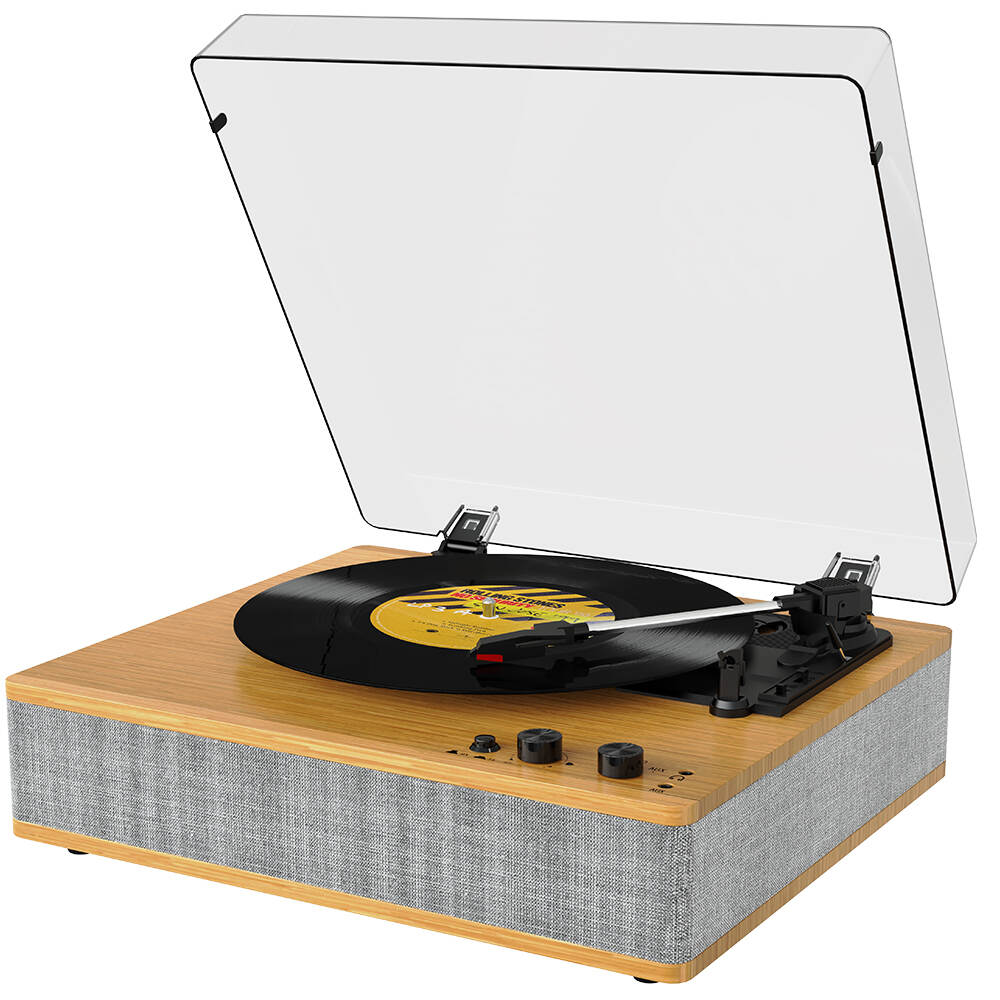 TE-3008 New Arrival Fashionable Dust Cover Bluetooth Transmitter Gramophone Phonograph Turntable Lp Vinyl Record Player Speakers