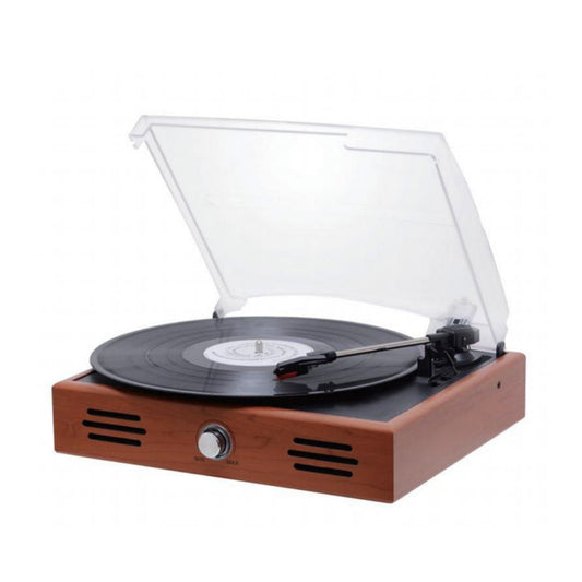 Wooden LP Vinyl Record Player Vintage 3 Speeds Blue Tooth Turntable Record Player With Transparent Dust Cover