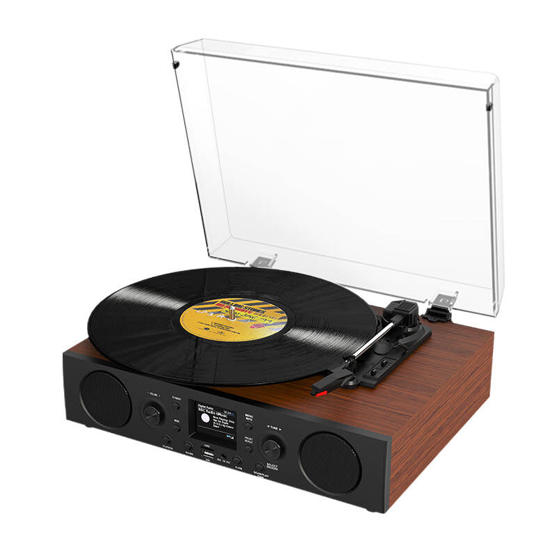 DT-103 Semi-Auto Retro Turntable Record Player With Fm Dab Radio