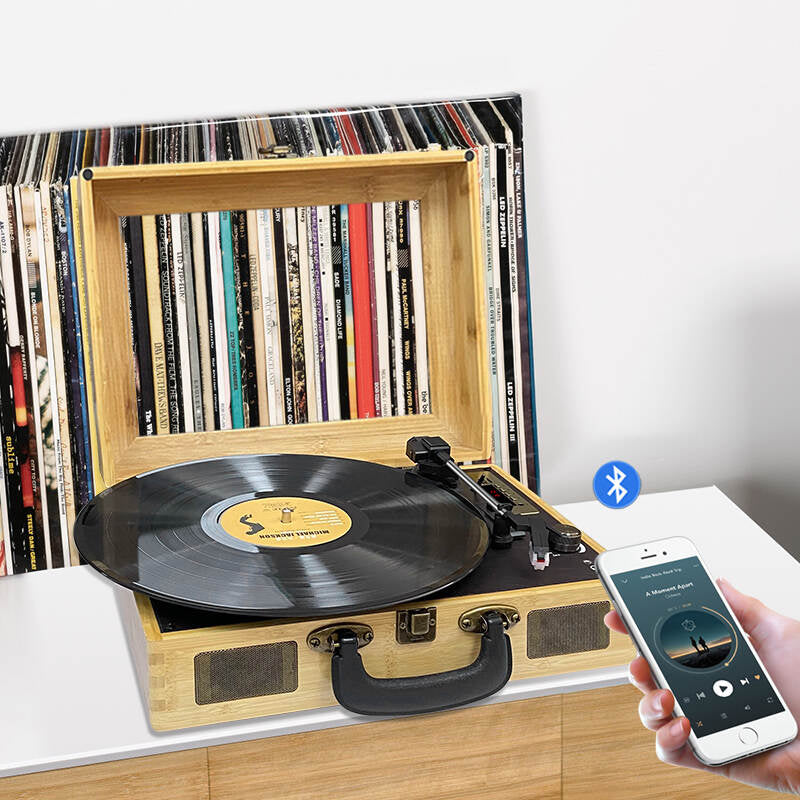 TE-021 Bamboo LP Vinyl Turntable Record Player