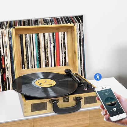 TE-021 Bamboo LP Vinyl Turntable Record Player