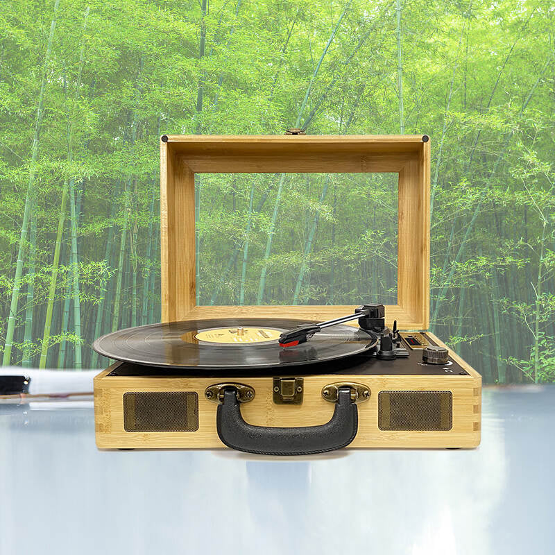 TE-021 Bamboo LP Vinyl Turntable Record Player