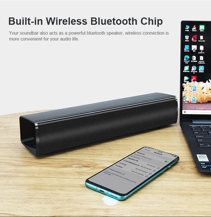 S-008M Wireless Soundbar Speaker Bluetooth Mini Sound Bar FM Radio Soundbar With volume control knob