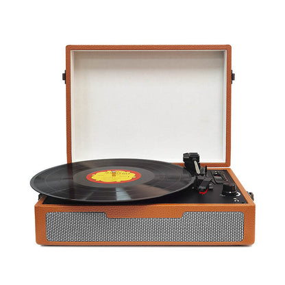 TE-011 High end wooden best price portable suitcase outdoor wireless bluetooth usb fm radio retro vinyl turntable record player