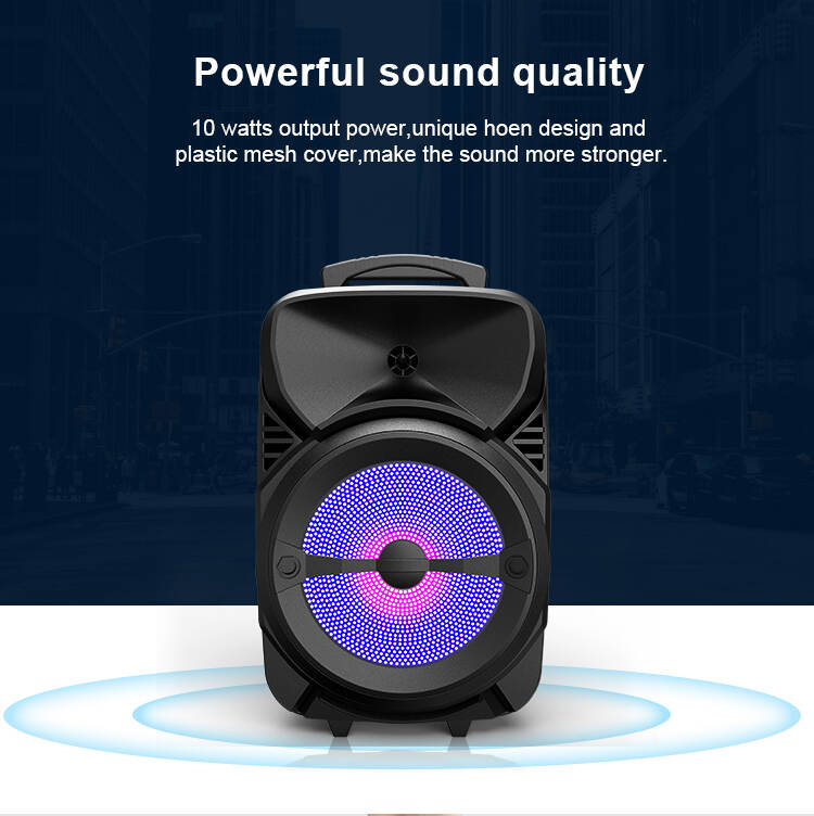 TL-8019 Cool RGB lighting portable wireless bluetooth outdoor 8' loud hifi sound heavy bass party karaoke speaker