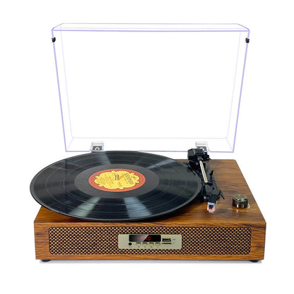TE-2019 High end wooden 3 speed retro vertical vinyl turntable record player