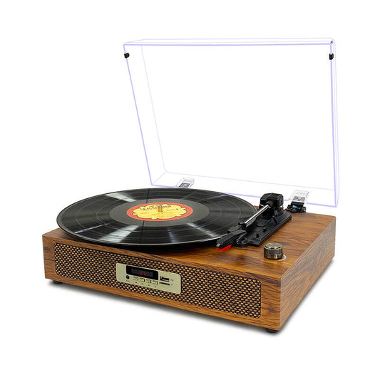 TE-2019 High end wooden 3 speed retro vertical vinyl turntable record player
