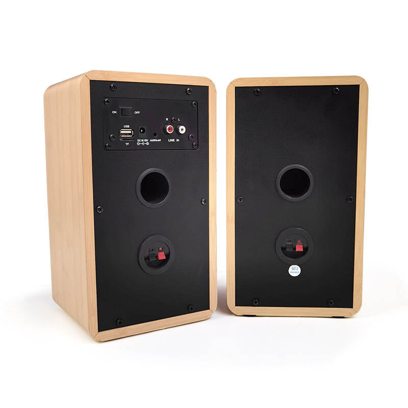 DS-205 Big Power Hot Selling Surround Hifi Sound Wooden Multimedia Bluetooth Usb Aux Fm Radio Bookshelf 2.0 Computer Speaker