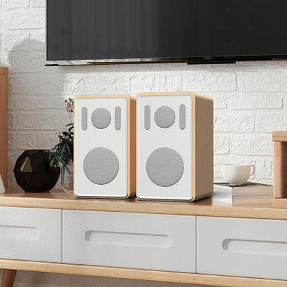 DS-205 Big Power Hot Selling Surround Hifi Sound Wooden Multimedia Bluetooth Usb Aux Fm Radio Bookshelf 2.0 Computer Speaker