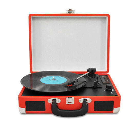 TE-001 Portable suitcase 3 speed surround hifi sound bluetooth usb lp vintage turntable record player