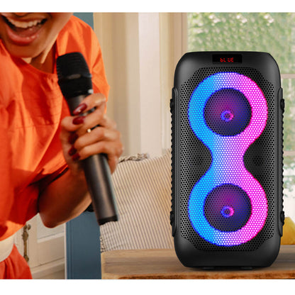 AT-4015 Remote Control Karaoke Speaker Outdoor Party Home Theater 1500mAh Rechargeable Bluetooth Led Party Speaker