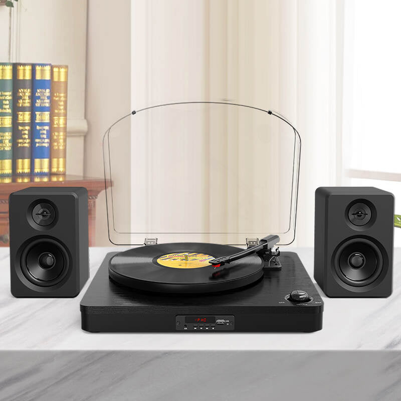 TB-3003 Professional Bass Sound Stereo Hifi Sound Wooden High End Multifunction Bluetooth Retro Turntable Record Vinyl Player