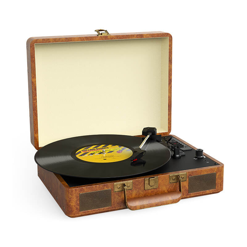TE-2026 OEM Top Sale 3-Speed Wooden Wireless Bluetooth Radio Record Turntable Speaker
