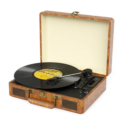 TE-2026 OEM Top Sale 3-Speed Wooden Wireless Bluetooth Radio Record Turntable Speaker