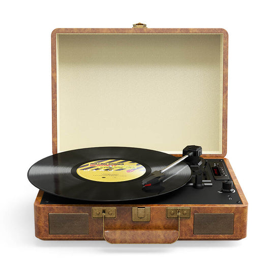 TE-2026 OEM Top Sale 3-Speed Wooden Wireless Bluetooth Radio Record Turntable Speaker