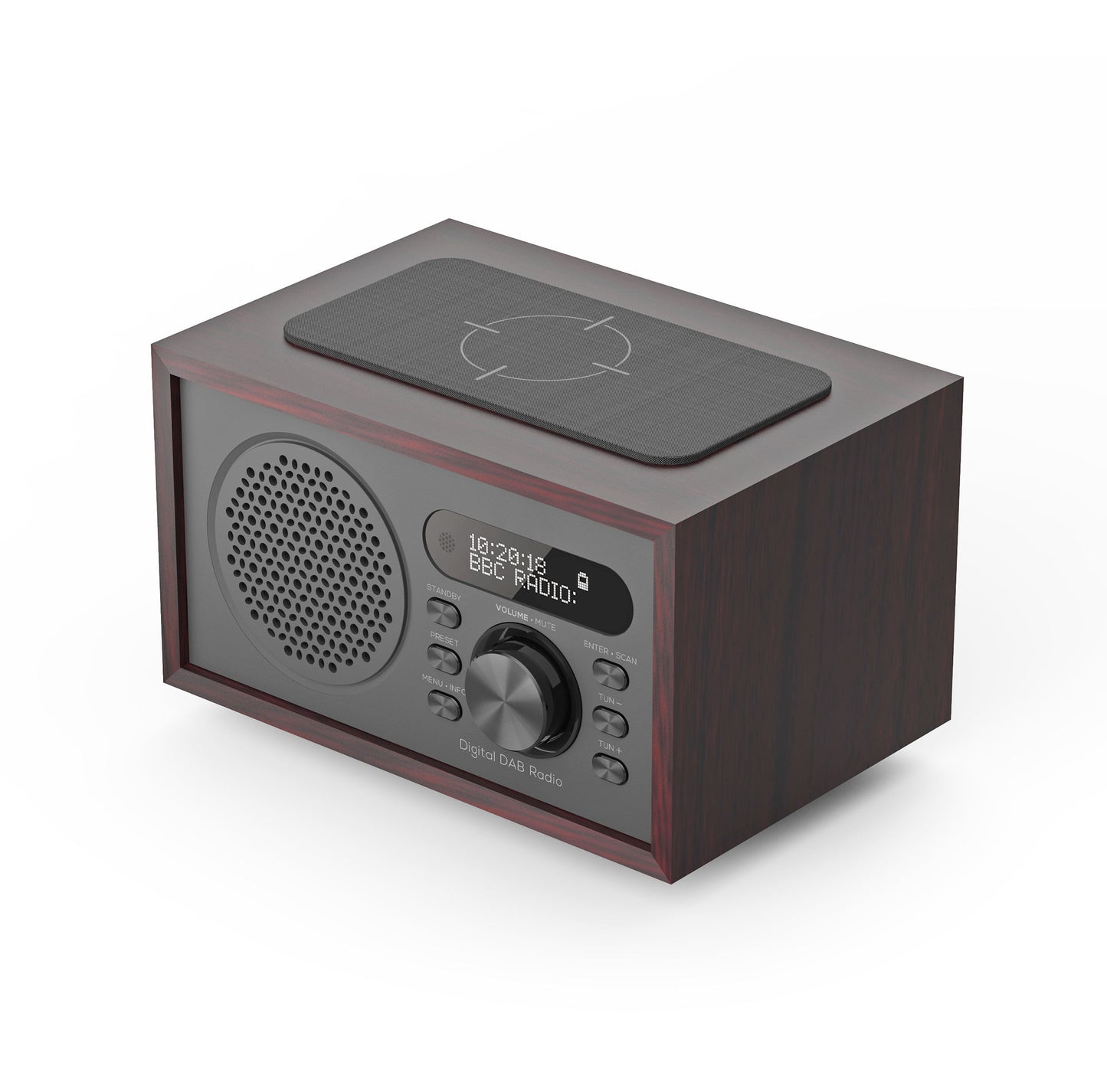 DAB Plus/FM Digital Radio Office DAB Wireless Speaker, Headphone Jack, Favourite Memory, Double Alarm Radio, USB Charging