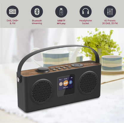 Modern Design Multifunctional Audio Portable FM and DAB Radio Portable Wireless Speaker with BT/USB/TF Music Streaming
