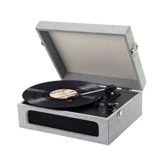 Portable 3-speed Wooden Suitcase Turntable Player