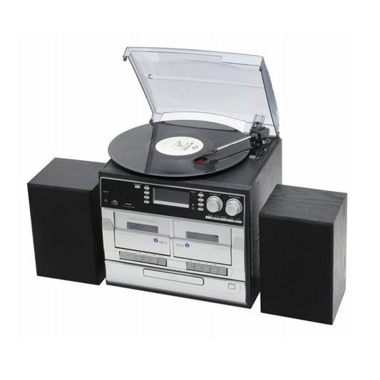 Retro Vinyl Hot Selling Double Cassette Turntable Cd Record Player With AM FM Radio
