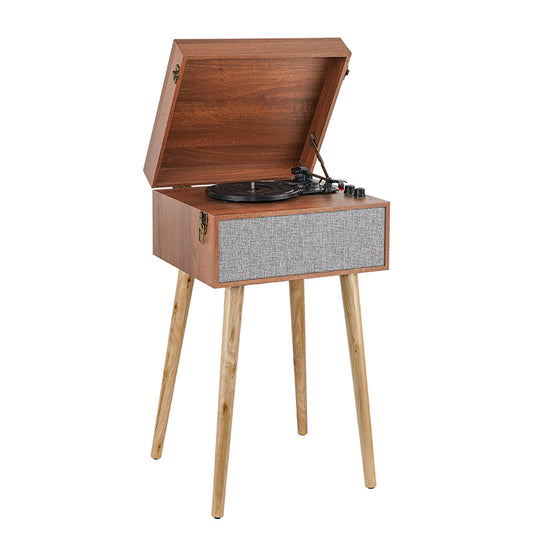 Retro Vintage Record Player Turntable with Wood Legs Vinyl Turntable Record Music Player with Wood Matching Stand