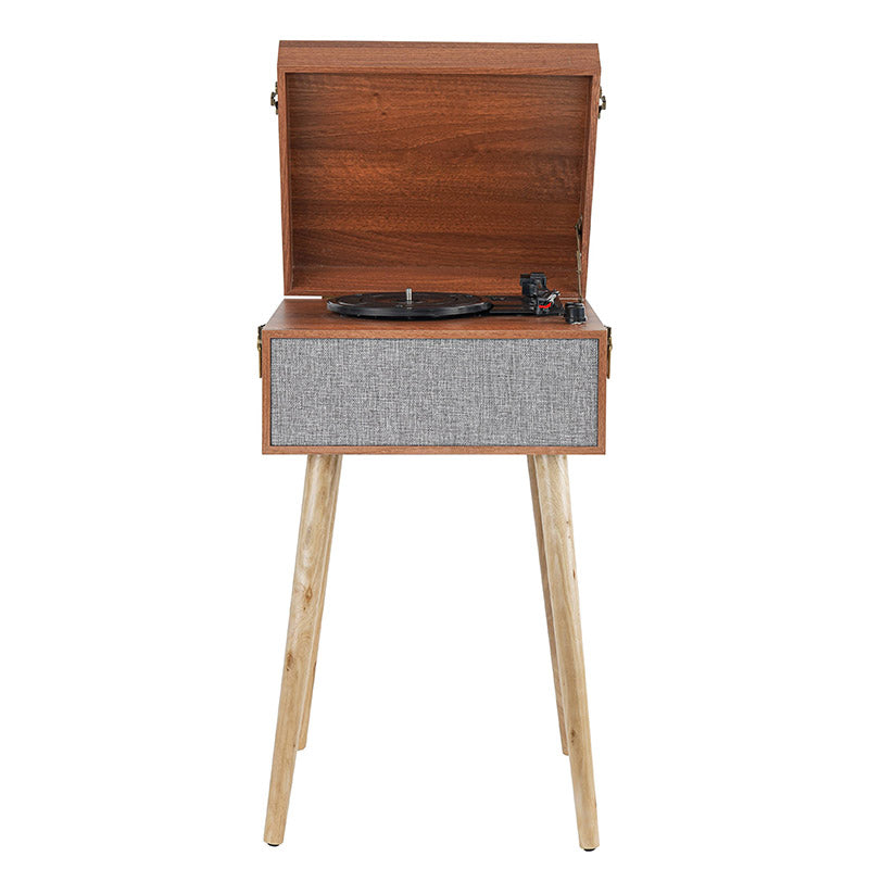 Retro Vintage Record Player Turntable with Wood Legs Vinyl Turntable Record Music Player with Wood Matching Stand