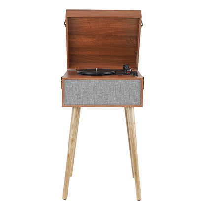 Retro Vintage Record Player Turntable with Wood Legs Vinyl Turntable Record Music Player with Wood Matching Stand